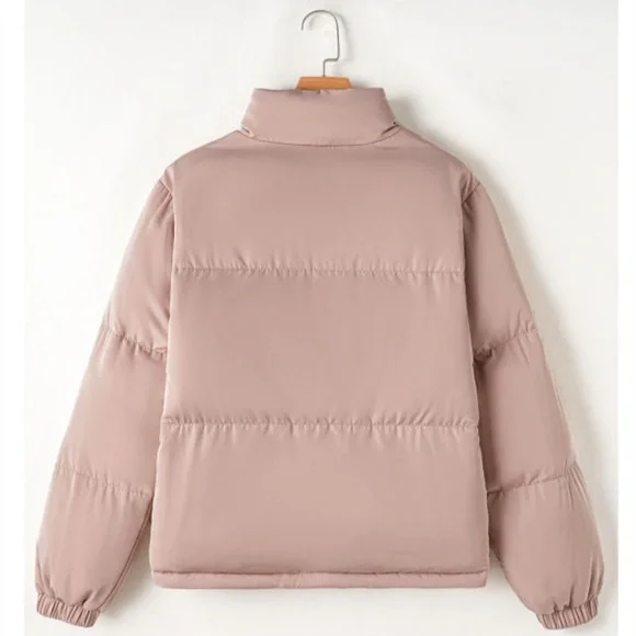 Pink Full Zipper Quilted Puffer Jacket - Picture 8 of 13